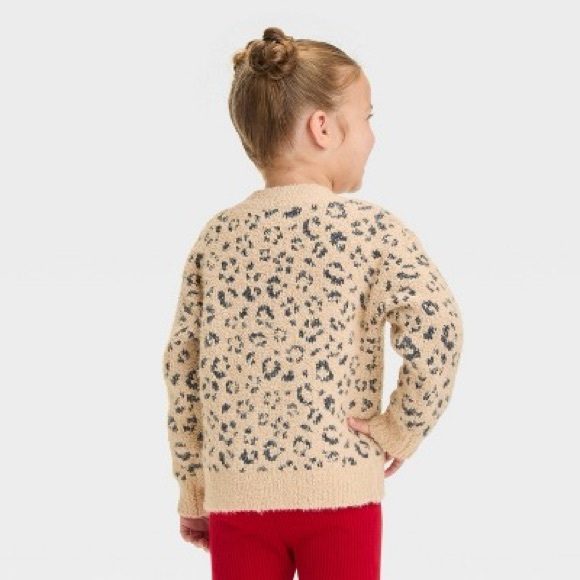 New Girls soft animal print knit cardigan sweater - Picture 2 of 5